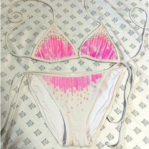 Victoria's Secret Hot Pink Sequin Bikini